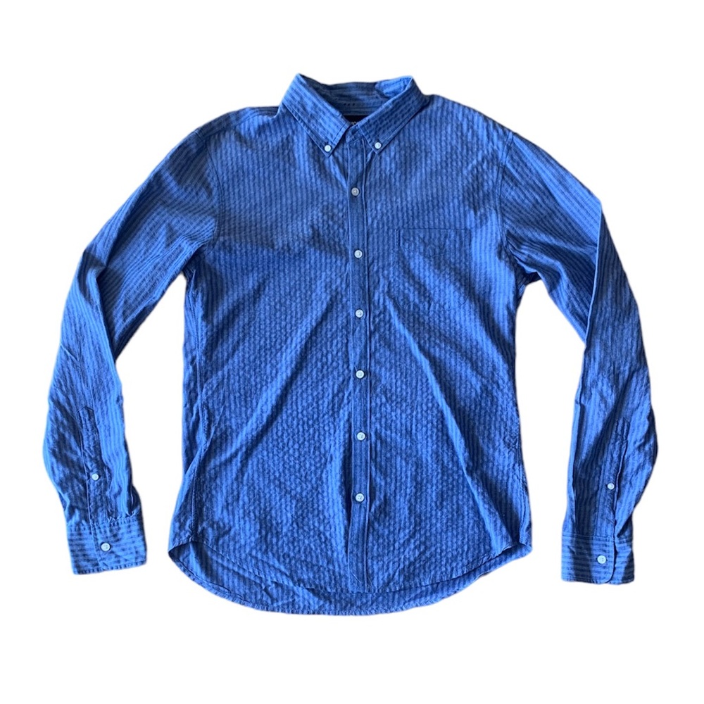 Bonobos Striped Blue Long-Sleeve Button-Down Casual Shirt